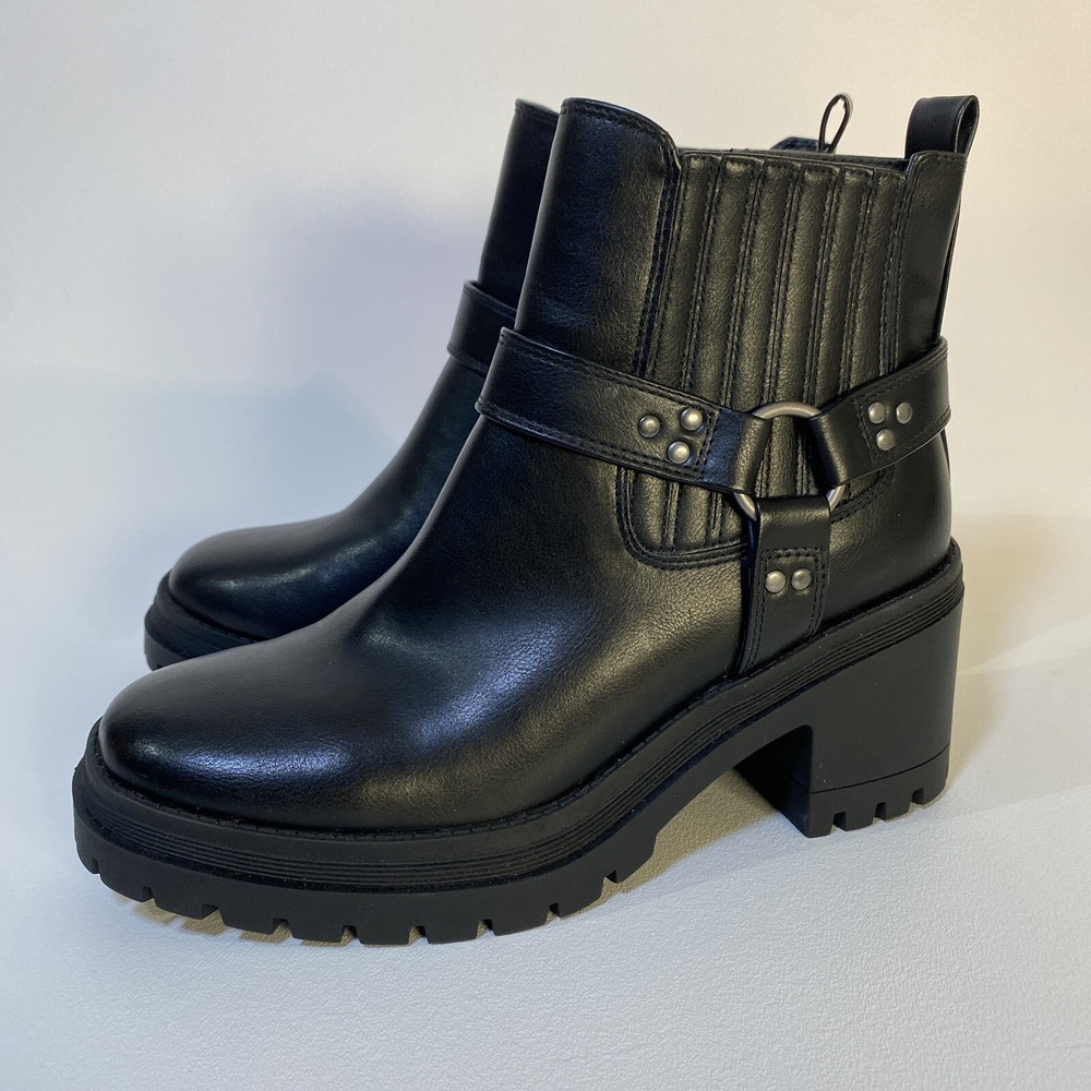 Sincerely Jules Combat Boots Size 8 Dolphin Black 3" Lug Sole - Picture 3 of 16